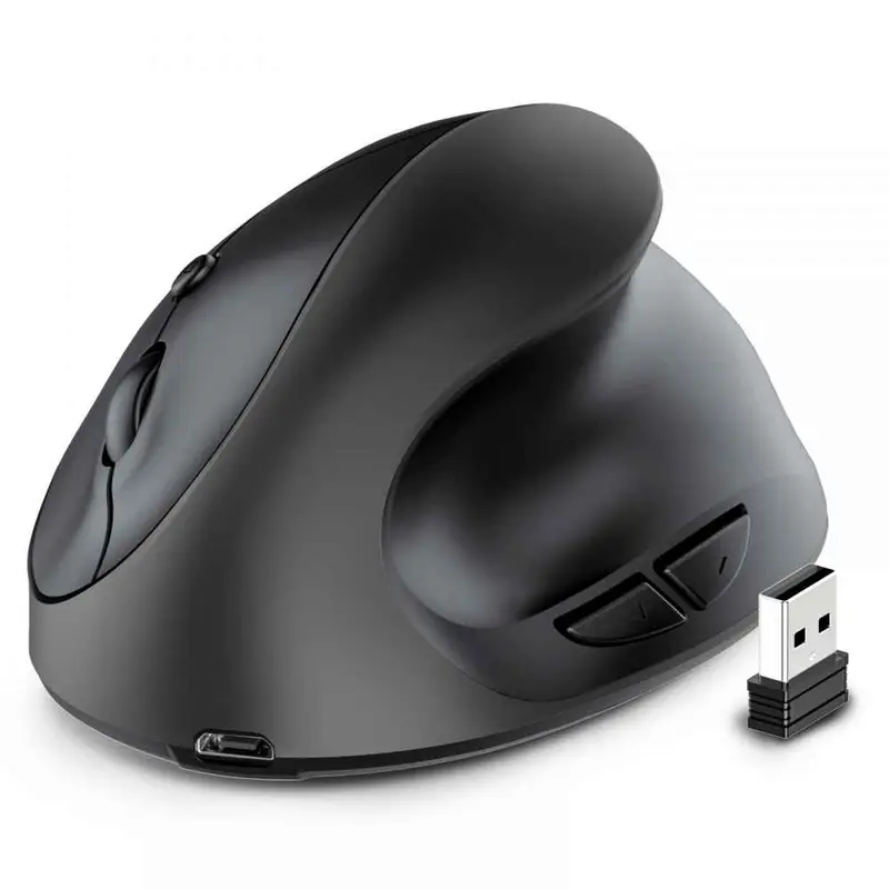 Mouse Inalámbrico Ergonomico 2,4HZ + Bluetooth Recargable Color Negro Ut MOER200R